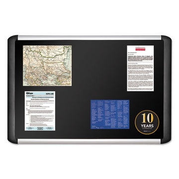 MasterVision® Black Fabric Bulletin Board, 48 X 96, Silver-black freeshipping - TVN Wholesale
